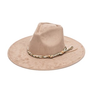 Topi Fedora Wanita Trendy Berbahan Suede dengan Pinggiran Lebar, Polos, Cocok untuk Pesta dan Aktivitas Memancing (Stok Grosir) - Product Image 1
