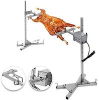 Système de rôtissoire moderne et portable en acier inoxydable de 46 pouces avec télécommande, hauteur réglable, allumage piézoélectrique pour grills de barbecue haut de gamme