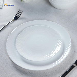 <strong>Cube</strong> Embossed 10.5 Inch <strong>Plate</strong> Hot Sell Heat Resistant Opal Glass Sets White Set Dishes Dinnerware Opal Glassware <strong>Plate</strong> - Product Image 3