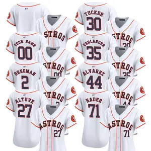 2024 Dames Houston Astros Thuis Limited Jersey Honkbalshirts Custom Uniform Geborduurd #2 #27 #30 #35 #44 #71 Blanco