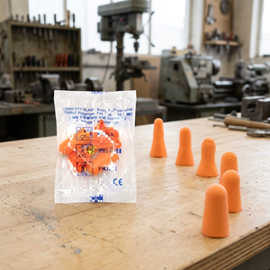 Bouchons d'oreilles jetables en mousse PU de qualité, NRR 31 dB, anti-bruit, protection auditive, orange, confortables à porter - Product Image 2