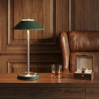Lampe de table de chevet de luxe élégante pour restaurant, sans fil, à intensité variable, à commande tactile, en cuir cousu de qualité supérieure, rechargeable