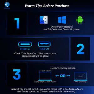 2025 nouveau <span class=keywords><strong>Multiscreen</strong></span> 14 pouces LCD 1080P IPS ordinateur portable Triple Portable moniteur Extender pour les jeux Compatible avec l'ordinateur portable Win Mac OS - Product Image 6