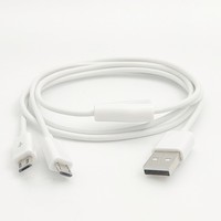Câble de charge et de données USB 2.0 tressé blindé 2-en-1 avec double micro USB en Y pour téléphone portable et ordinateur