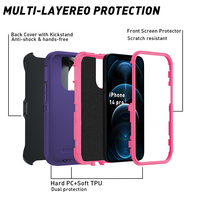 Avec Clip Defender boîte extérieure avec boîte paquet 3 en 1 Robot téléphone couverture arrière pour Iphone pour Samsung pour Lg pour Moto pour Google