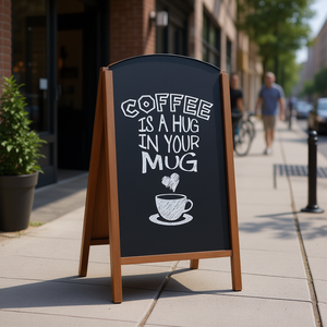 Panneau publicitaire en bois en forme de A, 40 pouces, portable, sur pied, noir - Product Image 2