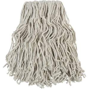 Boardwalk BWKCM02024S #24 Banded Cotton <b>Mop</b> <b>Heads</b> Adjustable Rectangle Handle White Triangle Pattern for Floor Usage 12/Carton - Product Image 1