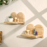 Rak Pot Bunga Dinding Kayu Solid 5 Lapis Desain Minimalis Modern Terbaru