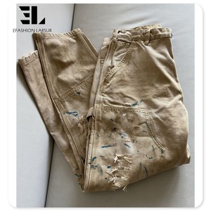 LARSUR <span class=keywords><strong>Pantalon</strong></span> de charpentier personnalisé en toile double genou avec lavage de détresse en usine <span class=keywords><strong>Pantalon</strong></span> de travail tactique patchwork <span class=keywords><strong>Pantalon</strong></span> cargo évasé - Product Image 3