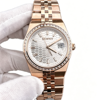 Montre automatique mécanique 40 mm 2026 avec mouvement visible, luxe, mode, hip-hop, plongée, bracelet en acier inoxydable, cadran bleu glace