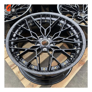 High Performance Two Piece Forged Wheel Wrapped Barrel Customized Parameters Black Finish With Center Cap Alloy Rim - Product Image 4