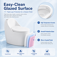 ZOGII CE UPC Offre Spéciale Vente en Gros Ensemble WC à Siphon en S Sanitaire Monobloc en Céramique pour Salle de Bain