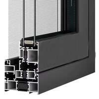 Fenêtres à persiennes modernes avec cadre en alliage d'aluminium, double vitrage trempé et moustiquaire en acier inoxydable, isolation thermique
