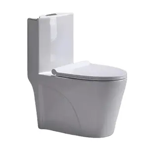 Bodenmontierte Badezimmertoilette hochwertiger Wasserschrank Siphonische Spülung Einteiliges Wc