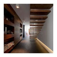 Kit d'escaliers flottants droits Prima Kits de boîtiers d'escalier modulaires avec bandes de roulement en bois