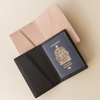 Portefeuille en cuir PU de haute qualité avec logo personnalisé, porte-cartes, porte-passeport de voyage d'affaires, housse de passeport en cuir
