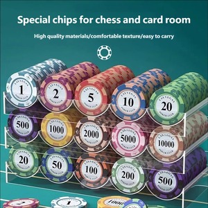 Ensemble complet de jetons de <span class=keywords><strong>poker</strong></span> Texas Holdem durables, étui en aluminium robuste, parfait pour les divertissements de style casino, utilisation en salle de mahjong et d'échecs - Product Image 4