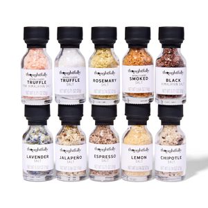Coffret Cadeau <span class=keywords><strong>de</strong></span> Sels d'Assaisonnement Gourmands et Artisanaux - 10 Bouteilles en Verre - Saveurs Variées : Sel Rose Fumé à la <span class=keywords><strong>Truffe</strong></span>, <span class=keywords><strong>Poudre</strong></span> <span class=keywords><strong>de</strong></span> Sel Rose - Product Image 2