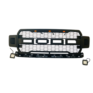อุปกรณ์ตกแต่งรถยนต์ 4x4 กระจังหน้าสีดำด้านแบบสปอร์ต พร้อมไฟ LED  สำหรับ F150 ปี 2018 ขึ้นไป  ใช้ได้กับรถ 100% - Product Image 1