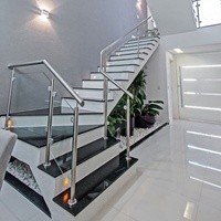 Poteau de garde-corps en verre sans cadre en acier inoxydable sur mesure pour escalier intérieur, balcon, couloir, terrasse, bord de piscine
