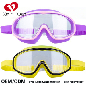 xin yi xuan Kids <b>Large</b> <b>Frame</b> Swim Goggles Custom Logo Anti Fog Soft Silicone UV Protection Leakproof Swimming Glasses - Product Image 1