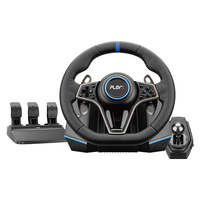 Volant de course et de jeu personnalisé en gros PLAYX GT9 avec capteur à effet Hall, rotation de 270 à 900 degrés, pédales et levier de vitesses