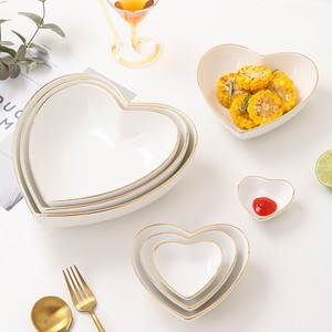 Nuevo Juego de Vajilla de Cerámica, Tazón para Ensalada y Sopa de Lujo con Forma Especial, Cerámica Transparente con Detalles en Oro - Product Image 5
