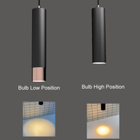 NewThingLine Minimalist AC 220V GU10 Luminaire suspendu à angle de faisceau réglable pour îlot de cuisine, projet hôtelier