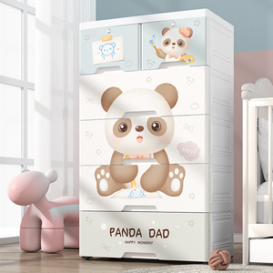 Cassettiera Multistrato per Bambini a Forma di Panda, Armadio Multifunzionale Salvaspazio per Giocattoli e Vestiti - Product Image 4
