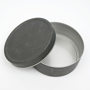 Custom Low Round Vintage Black Metal Tin Box, Antique Finished <b>Plain</b> Tin For Cookie <b>Candle</b> Jewelry Small Item Gift Packing - Product Image 6