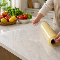 Vente directe du fabricant, film étirable en plastique de qualité alimentaire, film PVC, film alimentaire pour l'emballage des aliments