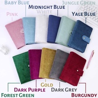 Personnalisé Mignon Portable Or Anneau Journal Classeur Planificateur Velours Couvert Snap A6 Clair Enveloppes À Billets Pages Doublées Disponibles