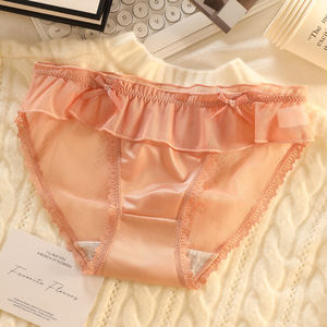 Culottes en tricot pour femmes, motif uni <span class=keywords><strong>hyper</strong></span>-teint, rose, pour l'été, taille mi-haute, respirantes, décontractées, décorées de dentelle, taille unique - Product Image 4