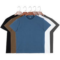 T-shirts 73% coton élégants pour hommes Camisa De Hombre T-shirts unis de couleur unie à col rond pour hommes pour un usage quotidien