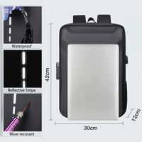 Logo personnalisé pour hommes antivol étanche sac pour ordinateur portable USB coque dure doublure en polyester Oxford motif géométrique fermeture à glissière
