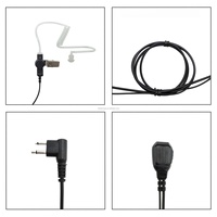HT Baofeng 9RPLUS 5W Tahan Air dengan Earpiece, Antarmuka 3.5mm, Bahan Nylon Hitam Ramah Lingkungan untuk Hotel