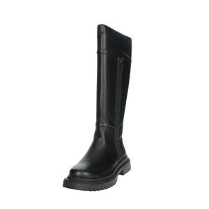 Bottes hautes pour femme Manufacture D'Essai en cuir noir avec fermeture éclair et semelle plateforme - Product Image 6