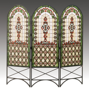 Paravent en verre teinté personnalisé à 3 panneaux, motif floral, design incurvé, écran décoratif autoportant - Product Image 5