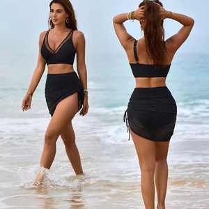 Women's <b>Sexy</b> Push-up <b>Bikini</b> <b>Set</b> Solid Pattern Swimsuit Beachwear 2-Piece <b>Set</b> with OEM Service - Product Image 6