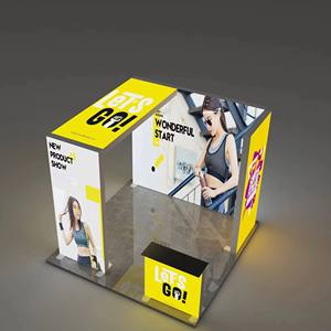 Stand Espositivo Retroilluminato Personalizzato con Pareti Luminose a LED Portatili e Espositore Angolare a <span class=keywords><strong>L</strong></span> per Fiere ed Eventi - Product Image 1