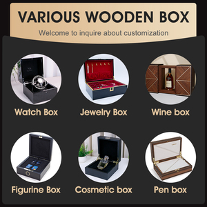 Scatola per <span class=keywords><strong>Orologi</strong></span> in Legno Nero di Grandi Dimensioni con Interno in Pelle, Cofanetto di Lusso Personalizzato per <span class=keywords><strong>Orologi</strong></span> e Carte - Product Image 6