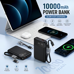 พาวเวอร์แบงค์แบบมีสายในตัว 10000mAh 22.5W ชาร์จเร็ว พร้อมหน้าจอ LED แสดงผล ชาร์จพกพาได้ มีพอร์ต USB C สำหรับสำรองไฟฉุกเฉิน - Product Image 1