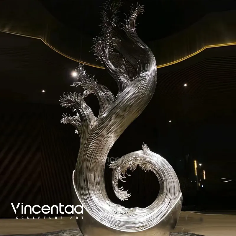 Vincentaa – Sculpture décorative abstraite en métal pour hall d'hôtel