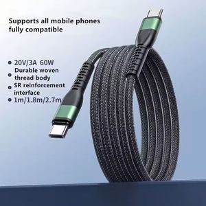 Nylon Charging <b>Cable</b> Fully Compatible Type C-<b>USB</b> <b>Cable</b> 60W Phone Braided Type C <b>Cables</b> for Iphone for Samsung for Xiaomi - Product Image 6
