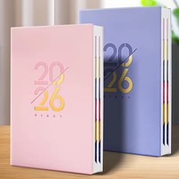Agenda personnalisé A5 2026 avec logo, planificateur quotidien, hebdomadaire et mensuel, carnet de notes, plusieurs couleurs, couverture rigide en cuir, agenda en cuir