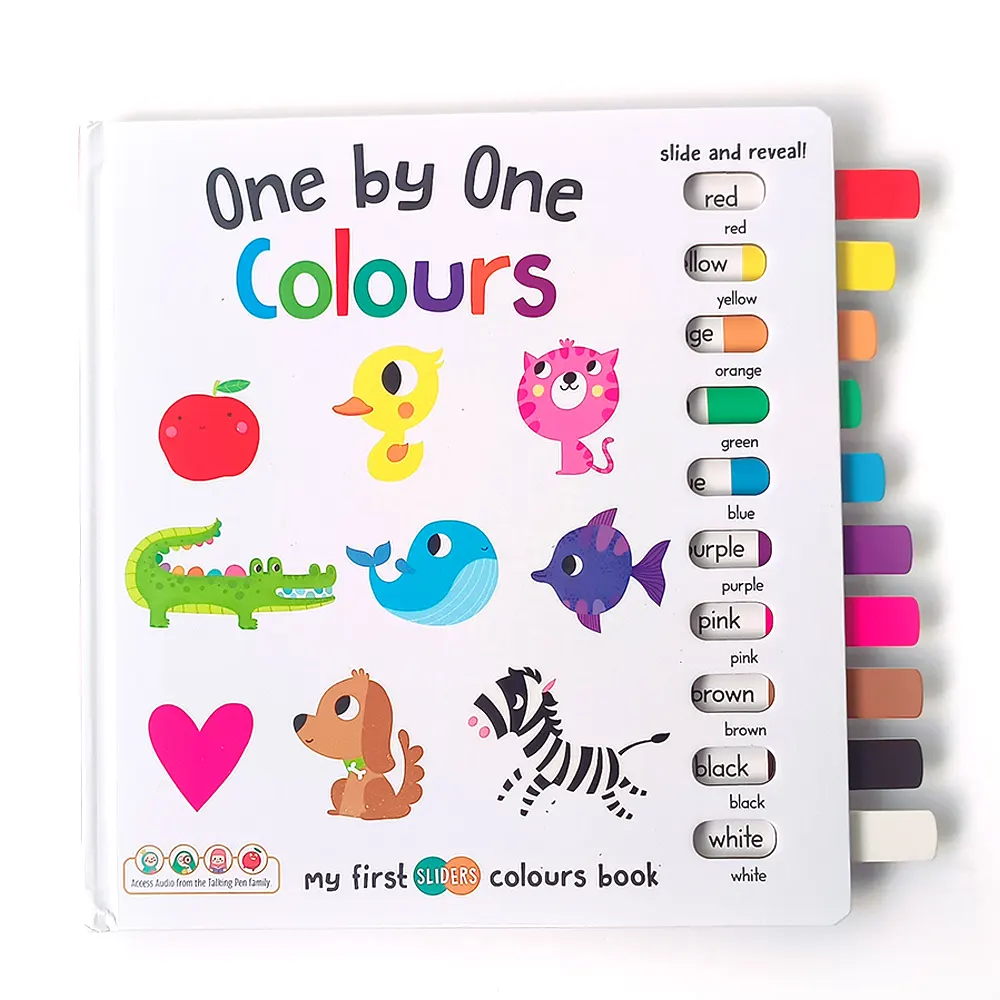 Factory Outlet Board Book Printing Services 1 By 1 Colors Baby Touch And Feel Push-pull Book Kids Book