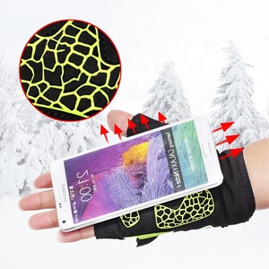 LED <strong>Light</strong> Short Finger Half Leather Non-Slip Cycling <strong>Gloves</strong> (<strong>Black</strong> Green) for Unisex Daily Use Camping Fishing Bike <strong>Riding</strong> - Product Image 3