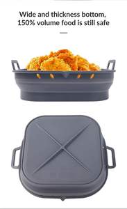 Customize Round Foldable Reusable Silicon Pan Airfryer Pot Liner Kitchen Basket <b>Baking</b> <b>Moulds</b> Air Fryer Inserts <b>Silicone</b> Liners - Product Image 3