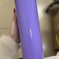 Film vinyle auto-adhésif pour voiture Hibiscus Purple PET TPU, imperméable, finition métallisée brillante, garantie 5 ans