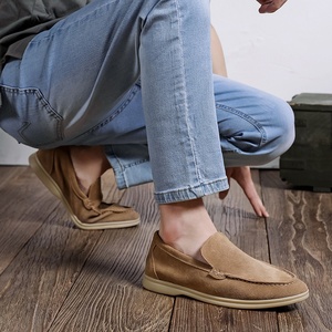 Nuevos Mocasines de Otoño con Punta Redonda y Boca Baja para Hombre, Zapatos Planos de Ante Esmerilado Sin Cordones 8253-M - Product Image 3